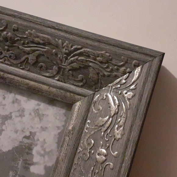 Antique Style Grey Frame with Silver accents and Eiffel Tower picture - Picture 2 of 4